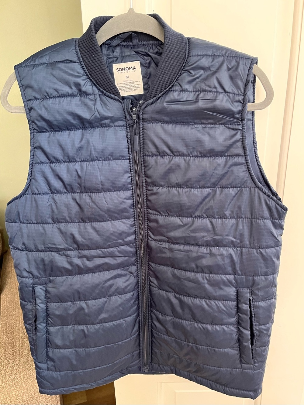 Sonoma Dark Blue Quilted Outerwear Vest size M